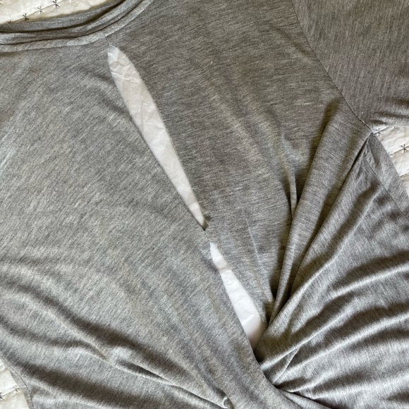 *NWOT* Banana Republic Long Sleeve Open Twist Back Top, Gray Marl - Picture 10 of 10